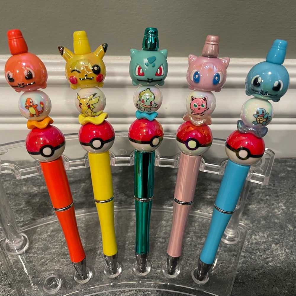 Handmade Pokémon Characters Beadable Pen Set